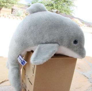 Dolphin Plush Stuffed Animal Sea World Grey Gray Cute Soft 12 Plushie 