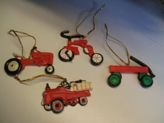 new antique toy christmas ornaments wagon tricycle
