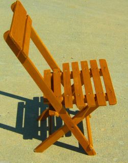 Vtg Childrens Primitive Wood Slatted Folding Chair Antique Retro
