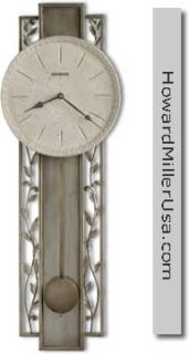 625341 Howard Miller Wrought Iron Quartz Antique Platinum Wall Clock 