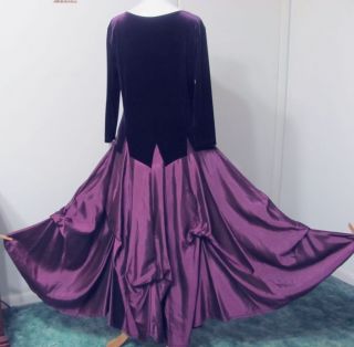 Sz L Purple BALLROOM DANCE Evening Gown~Tie ups SKIRT~Dancing Stars 