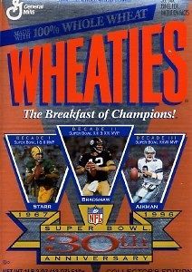 super bowl 30th anniversary wheaties cereal box flat  9 49 