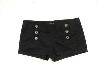 nwot express gray button cotton black sailor shorts sz 10