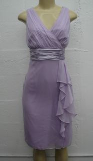 Tahari Women Dress 100 Silk Anna Bella Sleeveless Lilac Purple Size 
