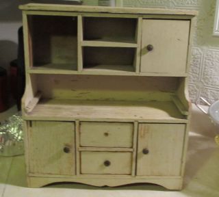 Antique Primitive Wood Hoosier Cabinet Salesman Sample