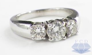   VS2 Diamond Three Stone Anniversary Engagement Ring White Gold