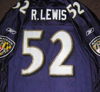 RAY LEWIS #52 Purple BALTIMORE RAVENS Jersey XL XLARGE NWT NEW Reebok 