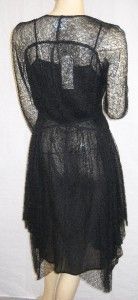 Antonio Berardi Black Lace Long Sleeve Dress 44 $2415