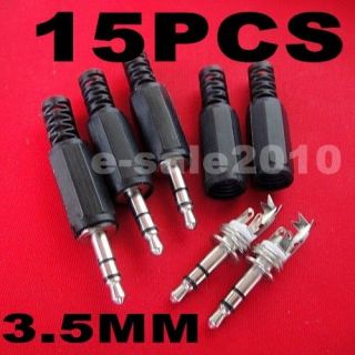 new diy 3 5mm male stereo plug jack audio connector