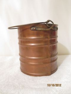 Antique Vtg Copper Can Pail Bucket ~ Paint Water Decorative Primitive 