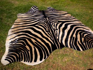 Zebra Print Printed Cowhide Skin Rug Cow Hide DC3700
