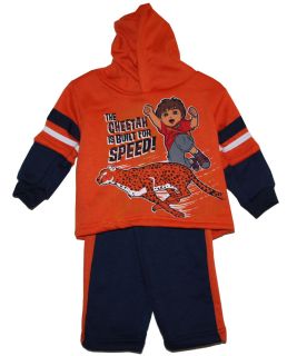 Go Diego Go 2pc Outfit Track Suit Hoodie Sweatshirt Pants Toddler 12 