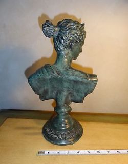 ROMAN BUST Classic Solid Bronze Sculpure of A ROMAN BUST on a BRONZE 