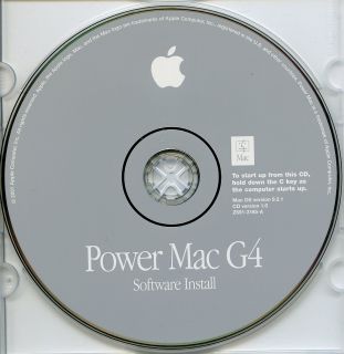 Apple Mac OS 9 2 1 Software Install boot CD for Power Mac G4 2001