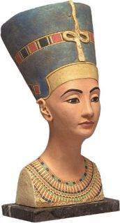 Egyptian Bust of Queen Nefertiti Woman Sculpture Statue