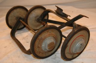 Pull Behind * * WAGON CHASSIS & WHEELS * * Antique Toy Parts *