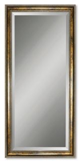 Antique Gold Large Floor Mirror Wall Wood Frame Beveled