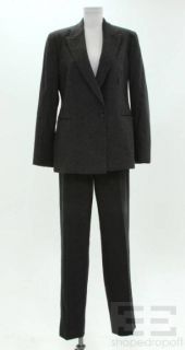 Armani COLLEZIONI 2 Piece Dark Grey Cashmere Wool Jacket Pants Suit 