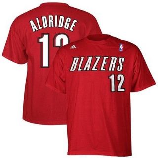   Trail Blazers #12 LaMarcus Aldridge Red Net Player T shirt   XXL