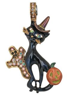 Kirks Folly Black Cat Magnetic Enhancer Halloween Goldtone