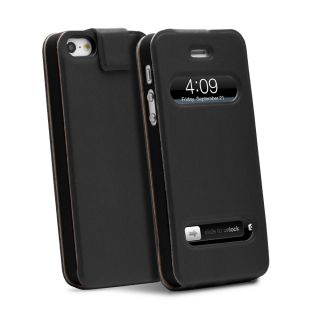   shift lx flip synthetic leather case for apple iphone 5 black
