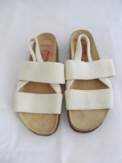 Arcopedico White Ivory Sandals Womens Knit Mesh Cork 38 US 7 Slingback 
