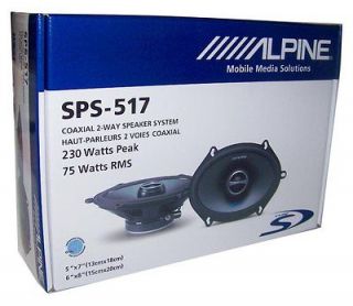ALPINE SPS 517 5x7/6x8 2 WAY COAXIAL CAR SPEAKER SYSTEM/ CAR AUDIO 
