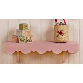 New Arrivals Scalloped Cottage Wall Shelf in Pink WSH 030