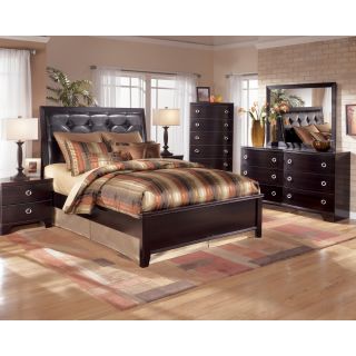 ASHLEY CAMDYN KING POSTER BED BROWN FINISH SET  NEW