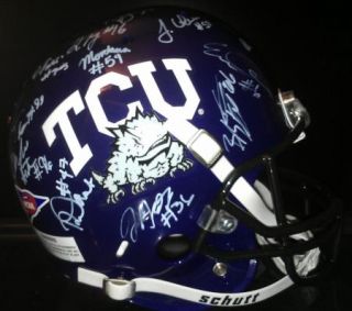 2012 Texas TCU Horned Frogs team signed Football Helmet  CERTIFICATE 