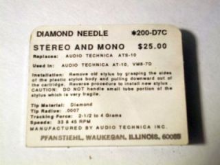   Player Diamond Needle 200 D7C Audio Technica ATS 10 at 10