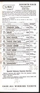 KELSO & EDDIE ARCARO IN 1960 AQUEDUCT DISCOVERY HANDICAP HORSE RACING 