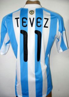 WC 2010 Argentina Home Soccer Jersey Shirt Tevez 11