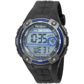 Armitron Mens 408189BLU Digital Sport Gray Frame Watch
