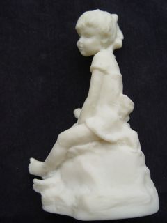 Avondale Crushed Glass Figurine Melissa Girl with Rose