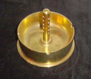 WWII Trench Art Artillery Shell Ashtray Solid Brass 1944