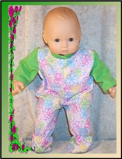 Doll Clothes Baby Footed Pajamas Fit 16 inch American Girl Bitty 
