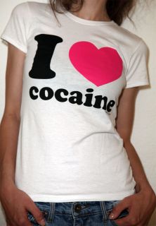 Shirt xs s m l I LOVE COCAINE girl pot drugs 90s vintage bong 
