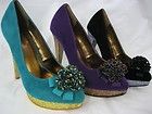 Rascal Sz 3 8 Glitter Heel Bead Corsage Shoes Glam 1940s Turquoise 