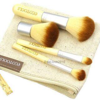 4pcs EcoTools BAMBOO Makeup Brushes Cosmetic Kit Powder Eyebrow Blush 