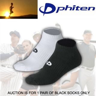 New Mens Phiten Titanium Ankle High Sports Socks Black