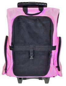 AIRLINE DOG BACKPACK ROLLING PET CARRIER LUGGAGE CL WPC PINK