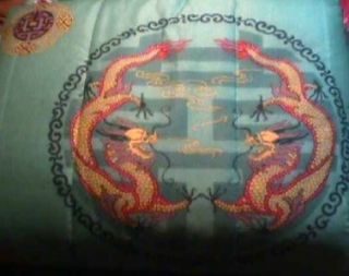 New Dragon Asian Oriental Green Comforter Set Queen