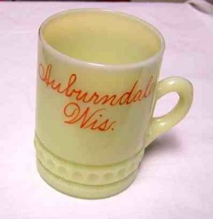 Custard Glass Antique Souvenir Mug Auburndale Wis