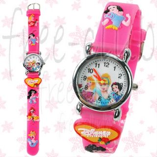 Disney Princess Snow White Aurora 3D Pink Wrist Watch