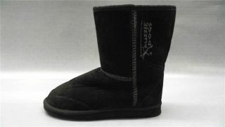 Aussie Dogs Junior Classic Girls Winter Boots 5 Black Sheepskin Solid 