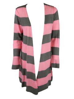 Autumn Cashmere Womens Feather Gray Pink Stripe Cardi Sweater XS $262 
