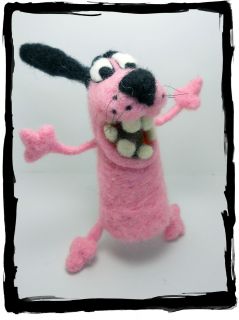 Sneffcas World Needle Felted OOAK 4 COURAGE the Cowardly Dog 