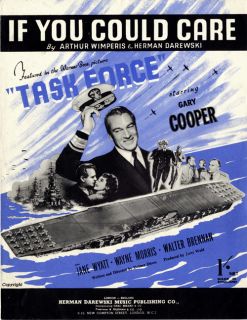 Gary Cooper 1949 Movie Task Force Terrific Cover British Sheet Music 