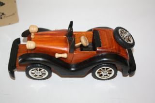   Wooden Model Antique Car Roadster Décor Wood Art Deco